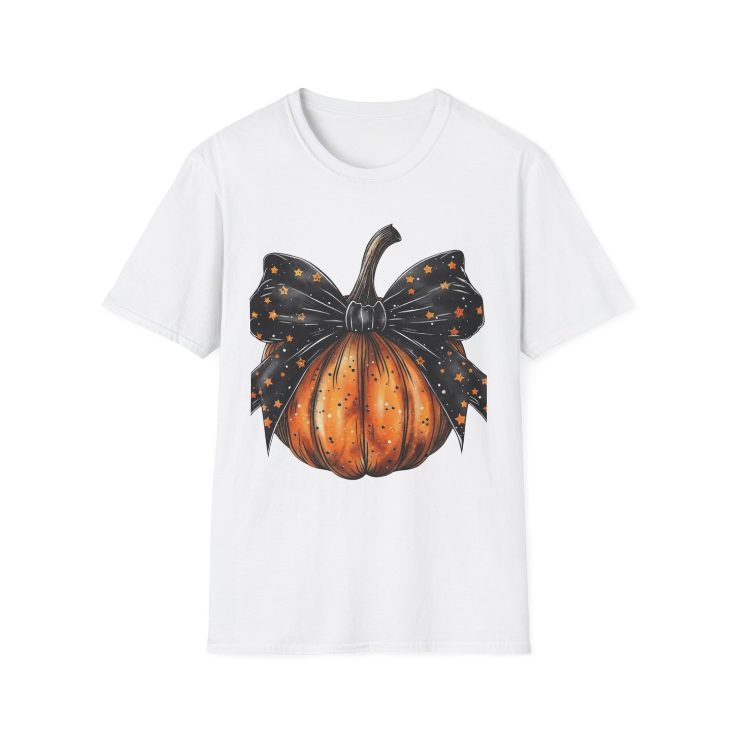 Festive Pumpkin Unisex Softstyle T-Shirt, Fall Fashion Tee, Halloween Shirt, Casual Autumn Wear, Seasonal Gift