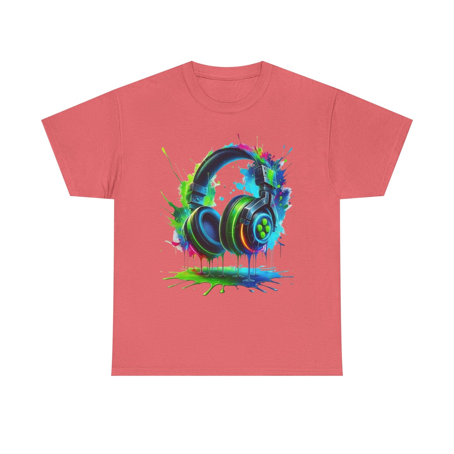 Colorful Headphones Tee, Unisex Music Lover T-Shirt, Perfect Gift for Musicians, Vibrant Graphic Cotton Shirt, Fun Casual Wear