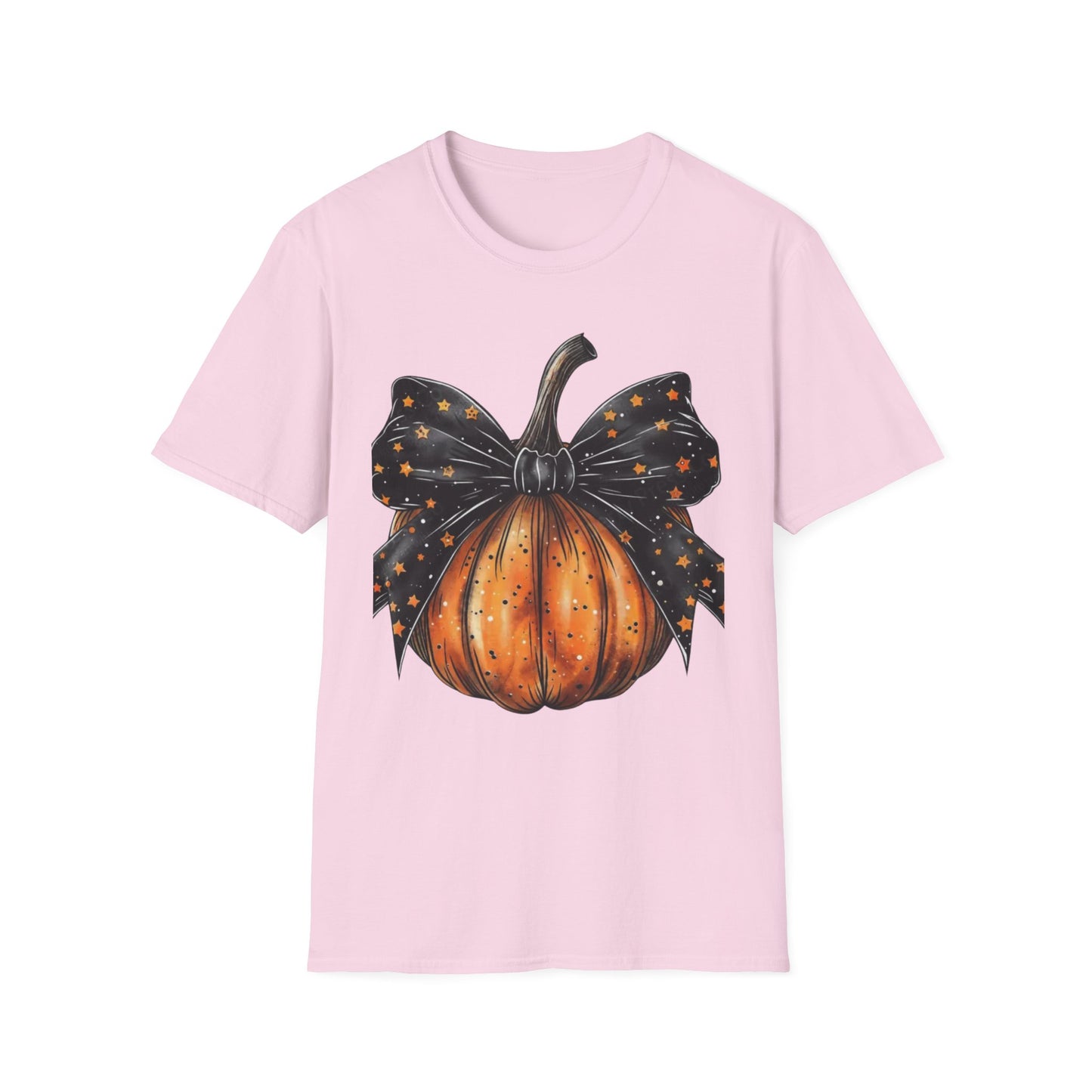 Festive Pumpkin Unisex Softstyle T-Shirt, Fall Fashion Tee, Halloween Shirt, Casual Autumn Wear, Seasonal Gift