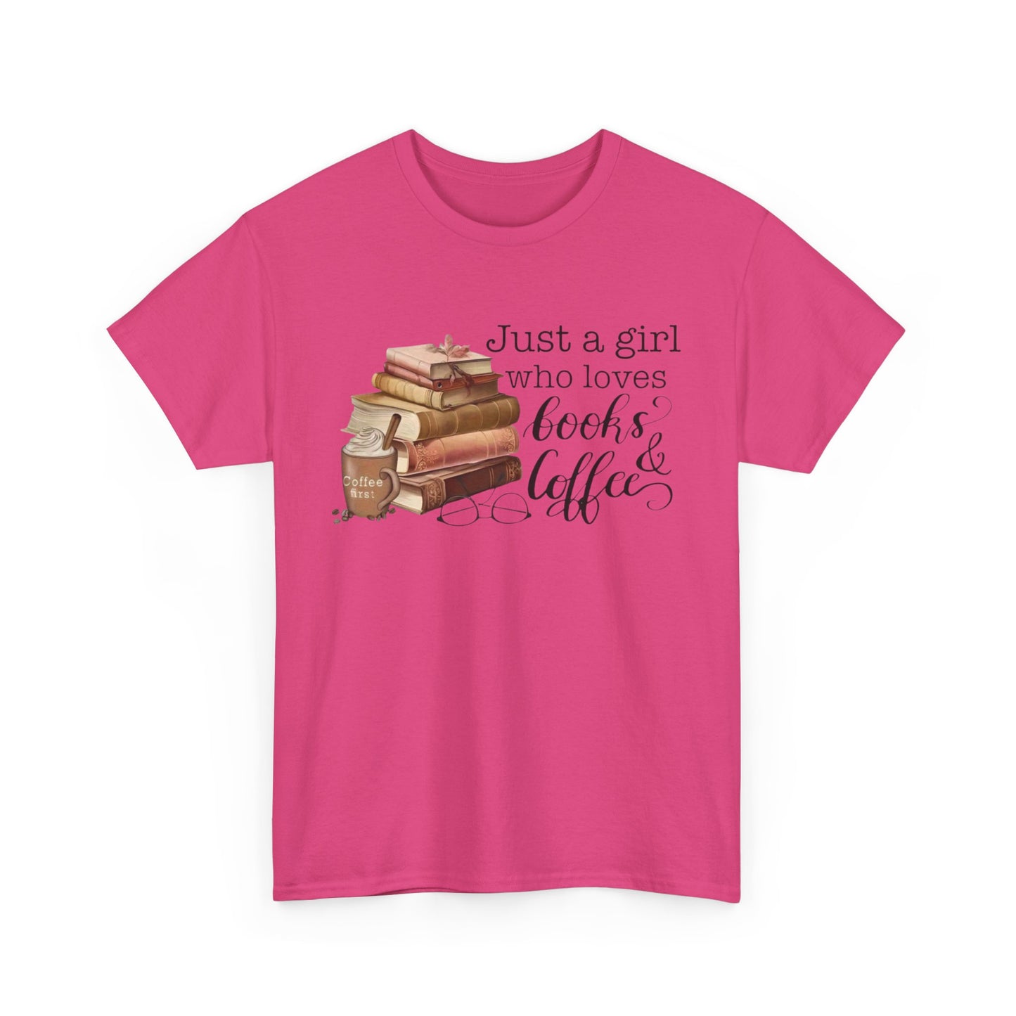 Book Lover's Unisex Tee, Just a Girl Who Loves Books & Coffee Shirt, Cozy Reading Gift, Casual Literary Apparel, Bookworm T-Shirt
