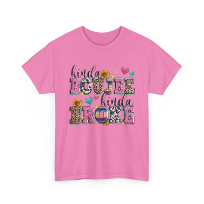 'Kinda Boujee Kinda Broke' Unisex Heavy Cotton Tee, Casual Fashion, Fun Gift for Friends, Birthday, Everyday Wear, Graphic Tee