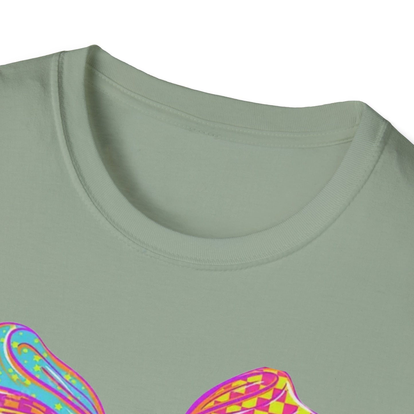 Colorful Bow Graphic Unisex T-Shirt, Fun Graphic Tee, Stylish Casual Wear, Perfect Gift for Birthdays, Festivals, and Celebrations