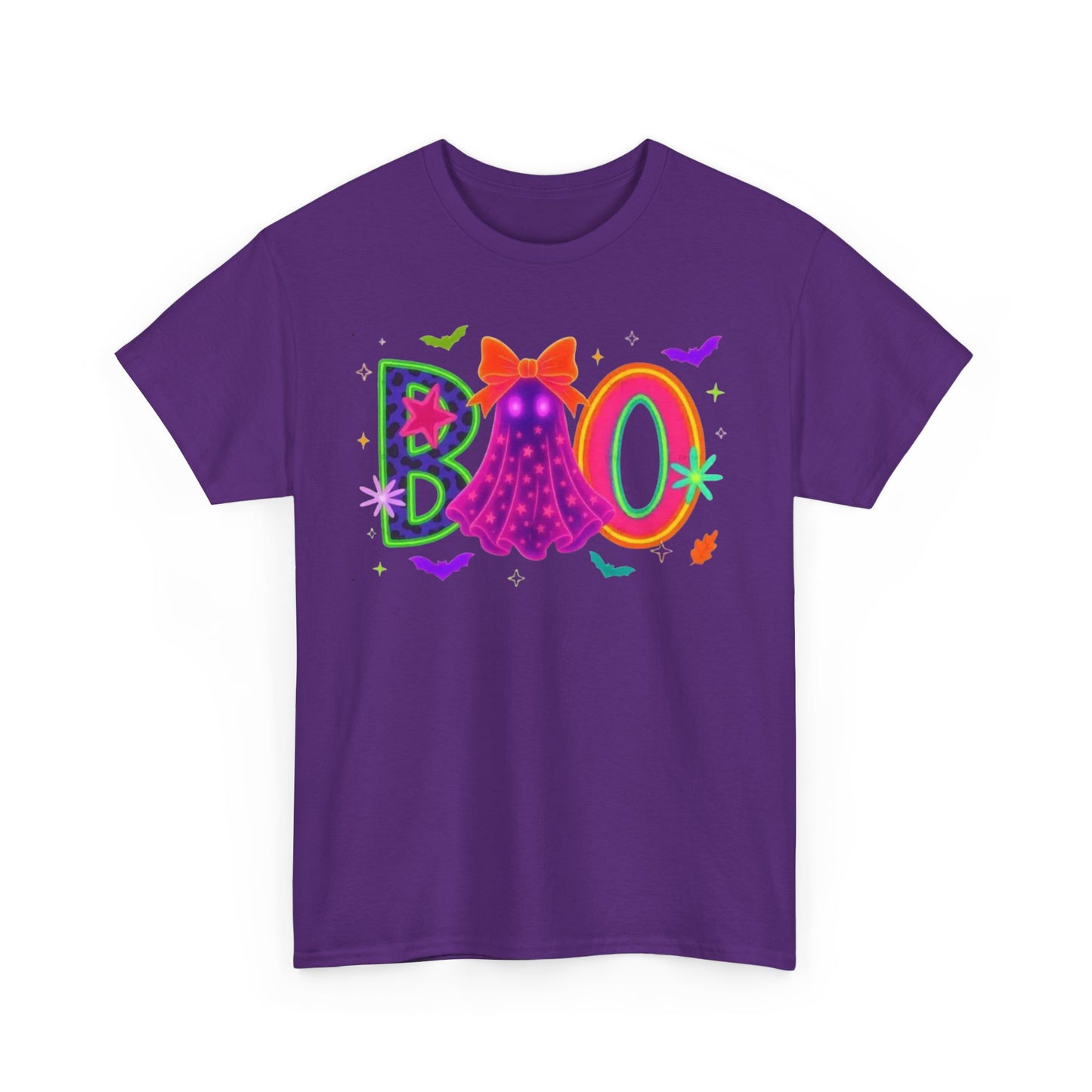 BOO Halloween Unisex Heavy Cotton Tee, Funny Costume Shirt, Ghost Party T-Shirt, Spooky Graphic Tee, Fall Seasonal Apparel