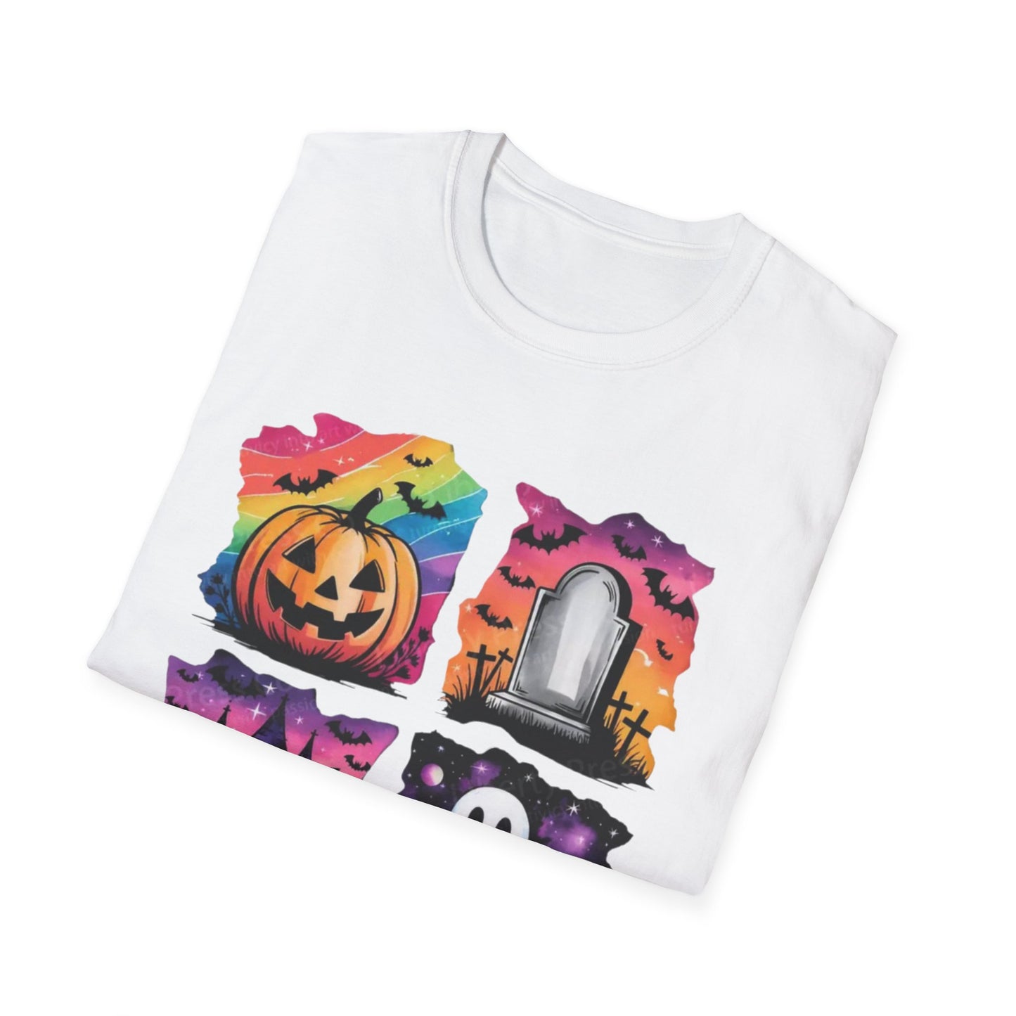 Halloween Graphic Tee, Spooky Season T-Shirt, Unisex Halloween Shirt, Witchy Apparel, October Festive Wear, Ghost and Pumpkin Tee