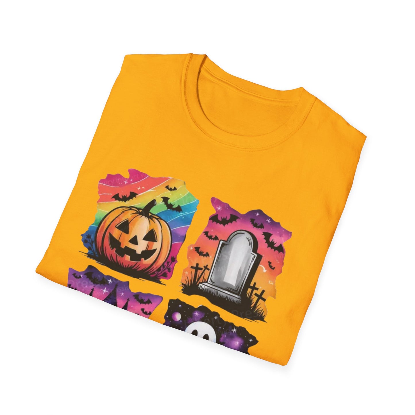 Halloween Graphic Tee, Spooky Season T-Shirt, Unisex Halloween Shirt, Witchy Apparel, October Festive Wear, Ghost and Pumpkin Tee