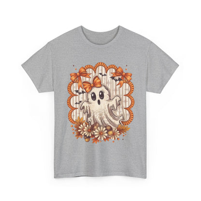 Fall Ghost Unisex Cotton Tee, Halloween Shirt, Autumn Fashion, Cute Ghost Apparel, Gift for Spooky Season