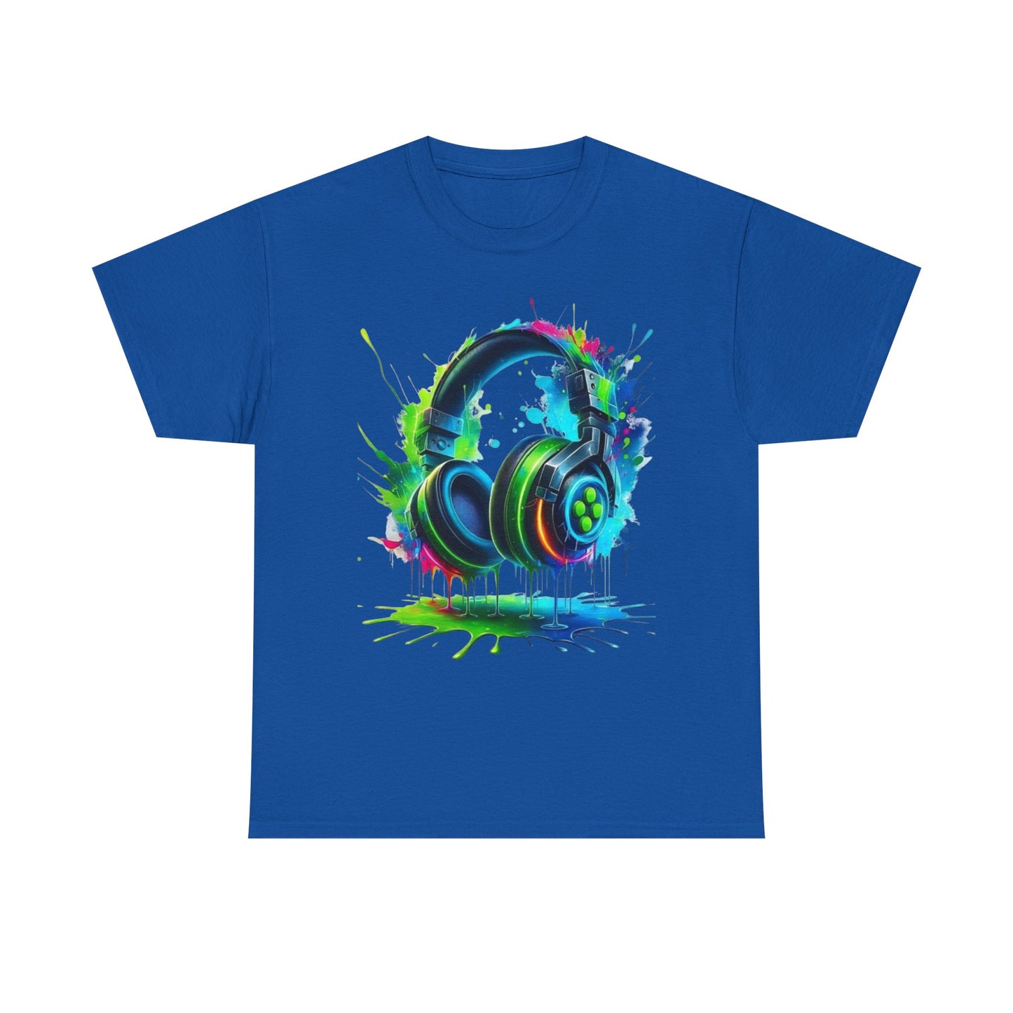 Colorful Headphones Tee, Unisex Music Lover T-Shirt, Perfect Gift for Musicians, Vibrant Graphic Cotton Shirt, Fun Casual Wear