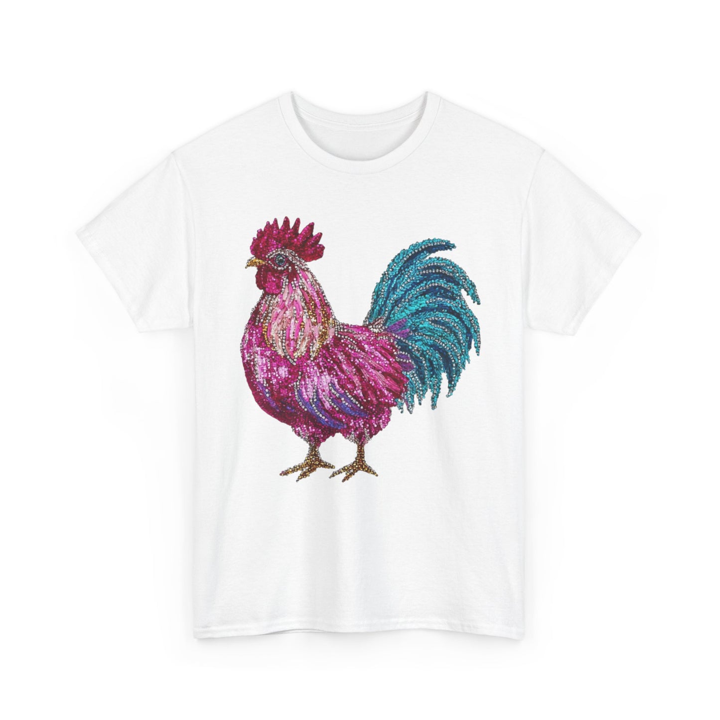 Vibrant Rooster Graphic Tee, Unisex Heavy Cotton Shirt, Farmhouse Clothing, Animal Lover Gift, Casual Tee, Birthday Present
