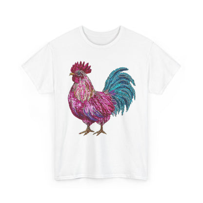 Vibrant Rooster Graphic Tee, Unisex Heavy Cotton Shirt, Farmhouse Clothing, Animal Lover Gift, Casual Tee, Birthday Present