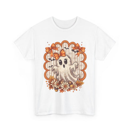 Fall Ghost Unisex Cotton Tee, Halloween Shirt, Autumn Fashion, Cute Ghost Apparel, Gift for Spooky Season