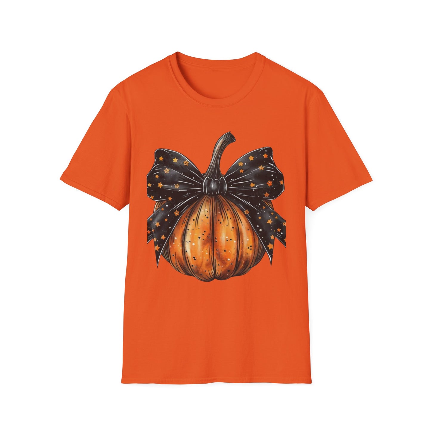 Festive Pumpkin Unisex Softstyle T-Shirt, Fall Fashion Tee, Halloween Shirt, Casual Autumn Wear, Seasonal Gift