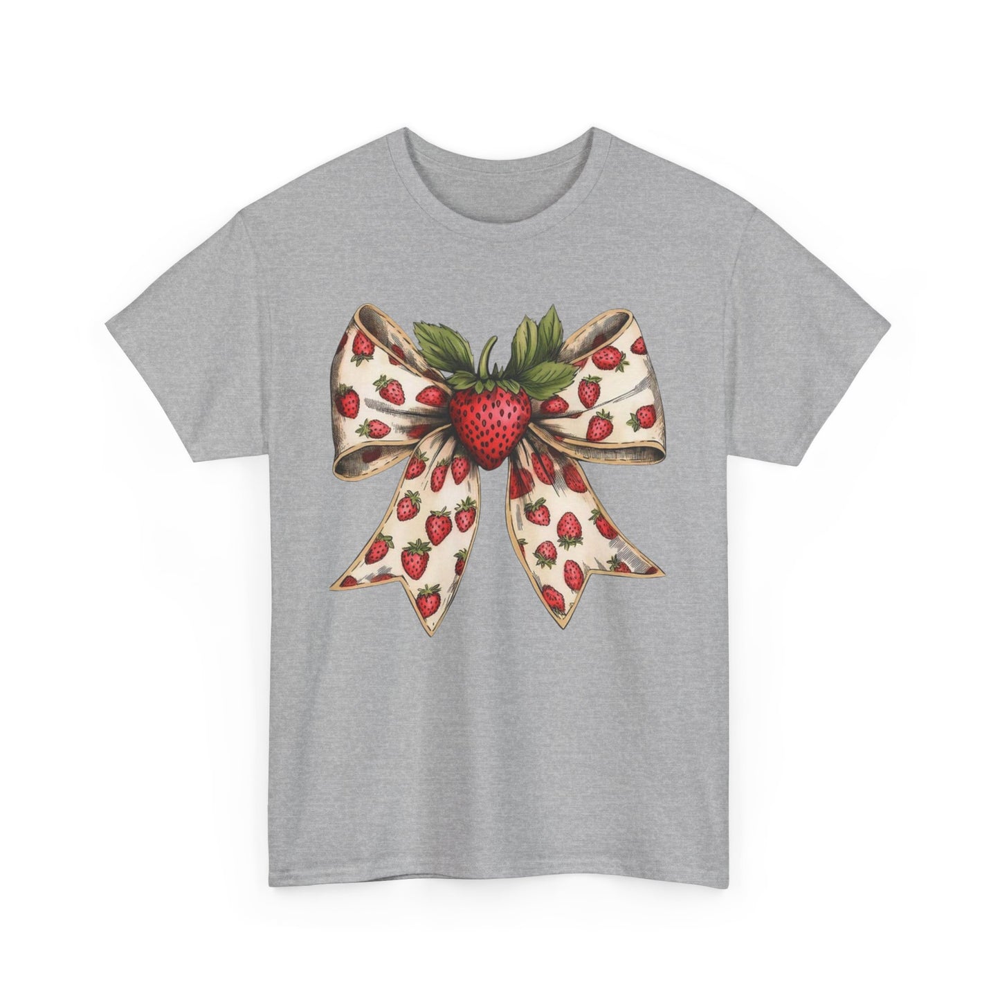 Strawberry Bow Graphic Tee - Cute Summer Shirt, Gift for Her, Berry Lover Apparel, Spring Fashion, Casual Outfit