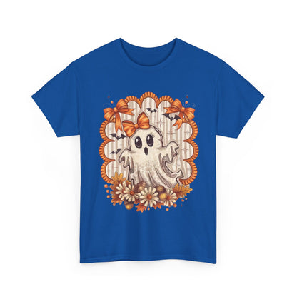 Fall Ghost Unisex Cotton Tee, Halloween Shirt, Autumn Fashion, Cute Ghost Apparel, Gift for Spooky Season