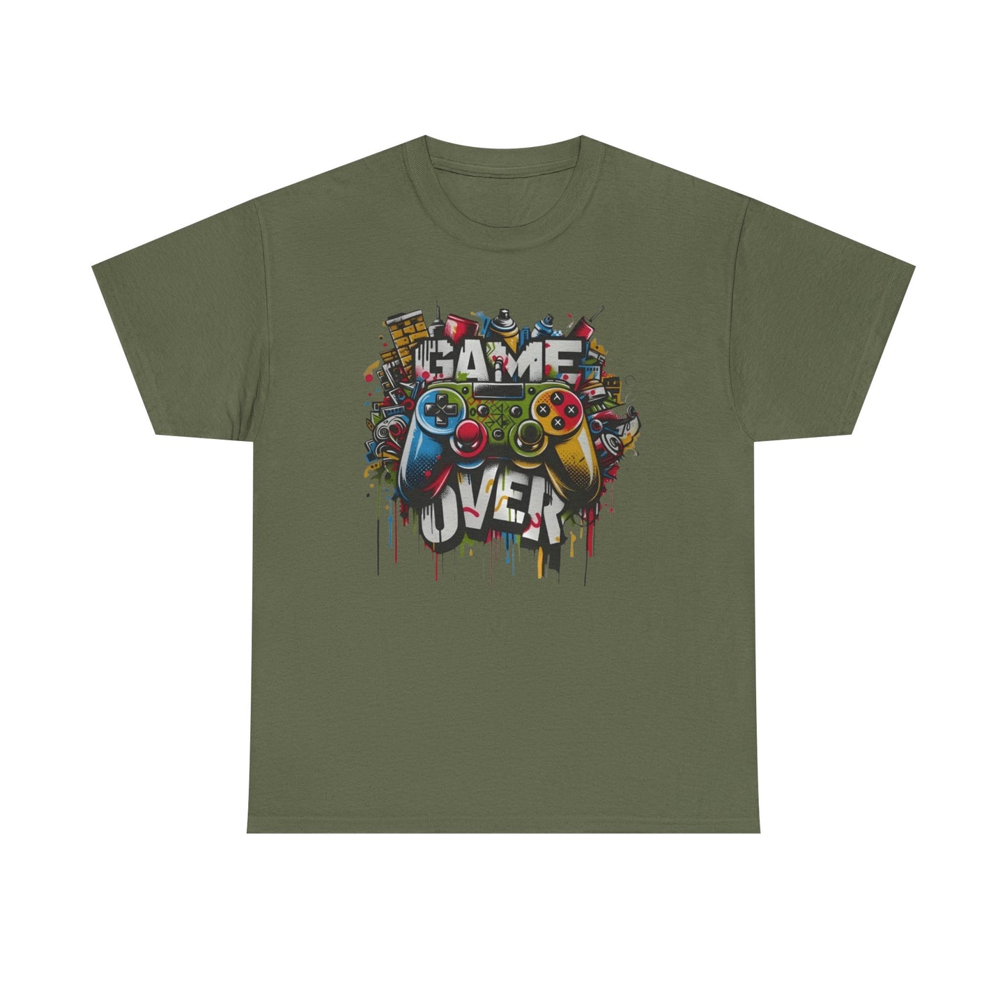 Game Over Unisex Heavy Cotton Tee, Gamer Shirt, Video Game Apparel, Casual Wear, Perfect Gift for Gamers, Birthday Gift, Fun Tee