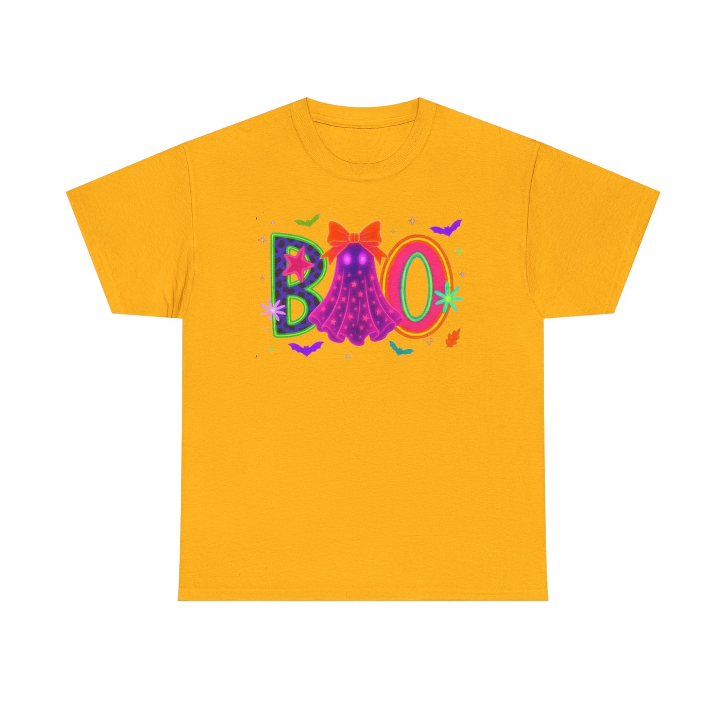 BOO Halloween Unisex Heavy Cotton Tee, Funny Costume Shirt, Ghost Party T-Shirt, Spooky Graphic Tee, Fall Seasonal Apparel