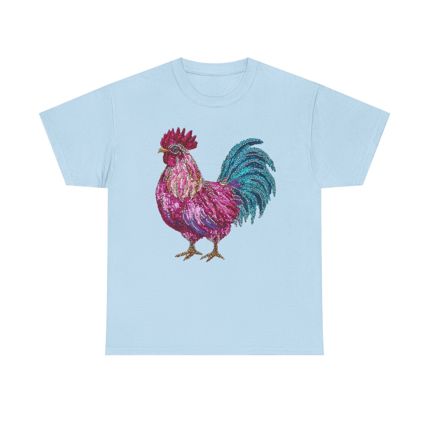 Vibrant Rooster Graphic Tee, Unisex Heavy Cotton Shirt, Farmhouse Clothing, Animal Lover Gift, Casual Tee, Birthday Present