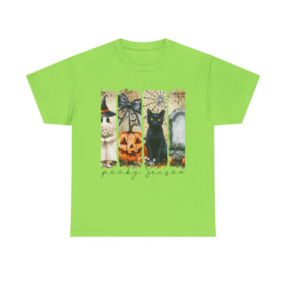 Halloween Cat Tee, Vintage Halloween Shirt, Unisex T-Shirt, Fall Graphic Tee, Spooky Season Apparel, Cat Lover Gift