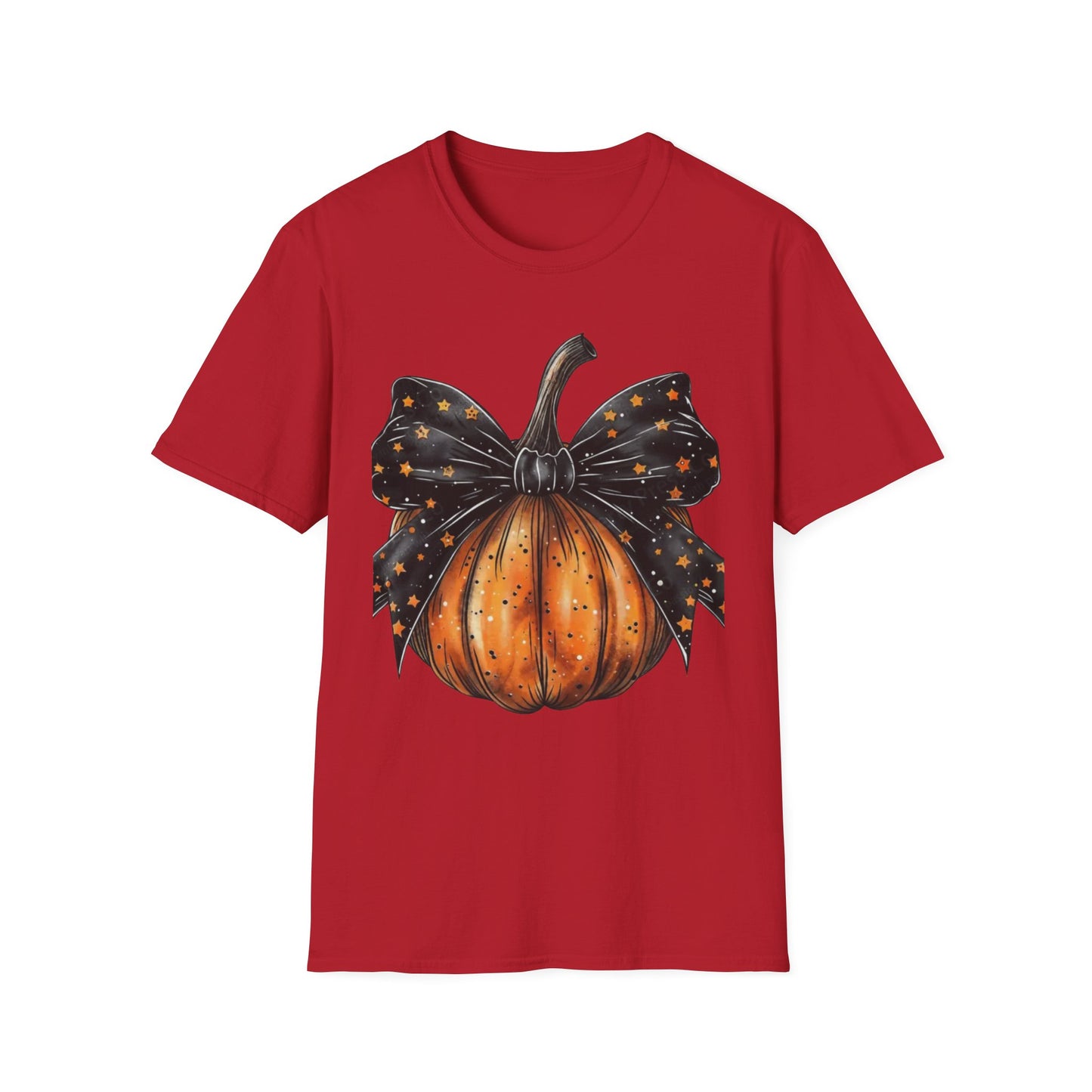 Festive Pumpkin Unisex Softstyle T-Shirt, Fall Fashion Tee, Halloween Shirt, Casual Autumn Wear, Seasonal Gift