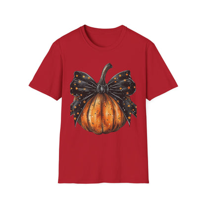 Festive Pumpkin Unisex Softstyle T-Shirt, Fall Fashion Tee, Halloween Shirt, Casual Autumn Wear, Seasonal Gift