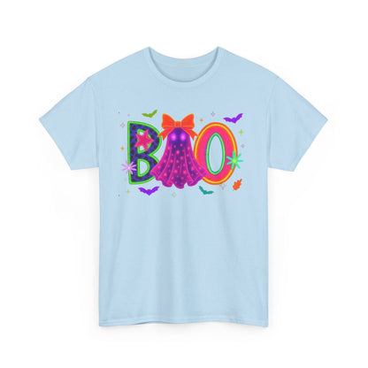 BOO Halloween Unisex Heavy Cotton Tee, Funny Costume Shirt, Ghost Party T-Shirt, Spooky Graphic Tee, Fall Seasonal Apparel