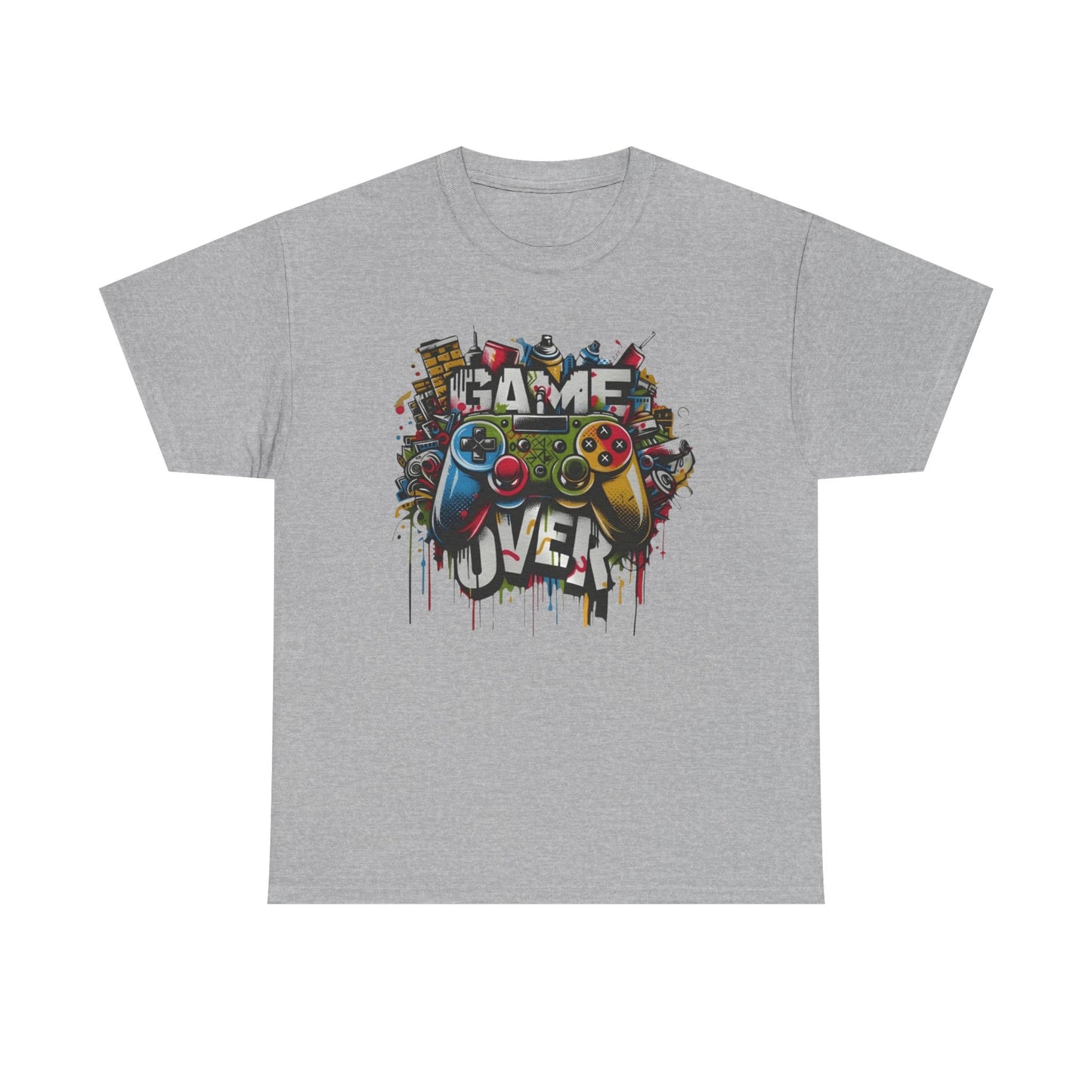 Game Over Unisex Heavy Cotton Tee, Gamer Shirt, Video Game Apparel, Casual Wear, Perfect Gift for Gamers, Birthday Gift, Fun Tee
