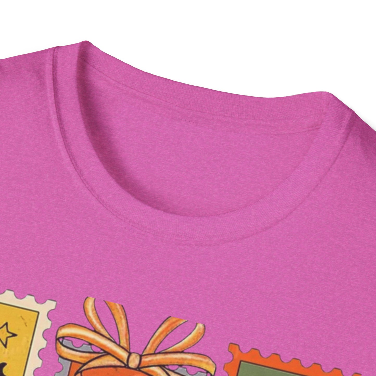 Halloween Themed Unisex Softstyle T-Shirt - Spooky Stamp Design, Fall Fashion, Trick or Treat, Halloween Party, Gift for Ghost Lovers