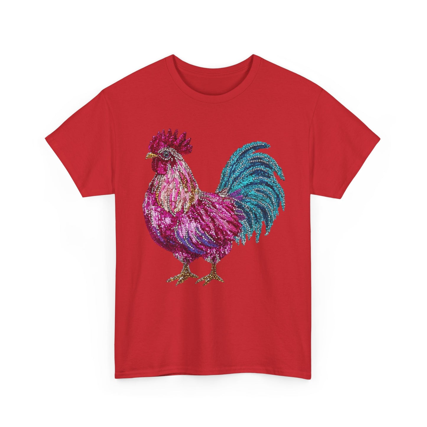 Vibrant Rooster Graphic Tee, Unisex Heavy Cotton Shirt, Farmhouse Clothing, Animal Lover Gift, Casual Tee, Birthday Present