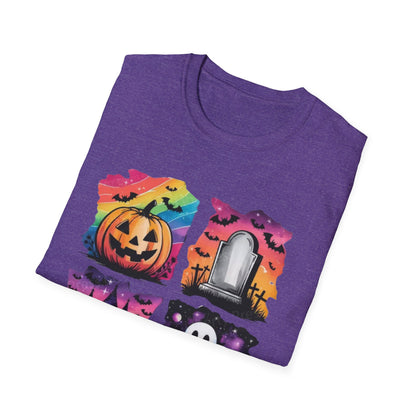 Halloween Graphic Tee, Spooky Season T-Shirt, Unisex Halloween Shirt, Witchy Apparel, October Festive Wear, Ghost and Pumpkin Tee