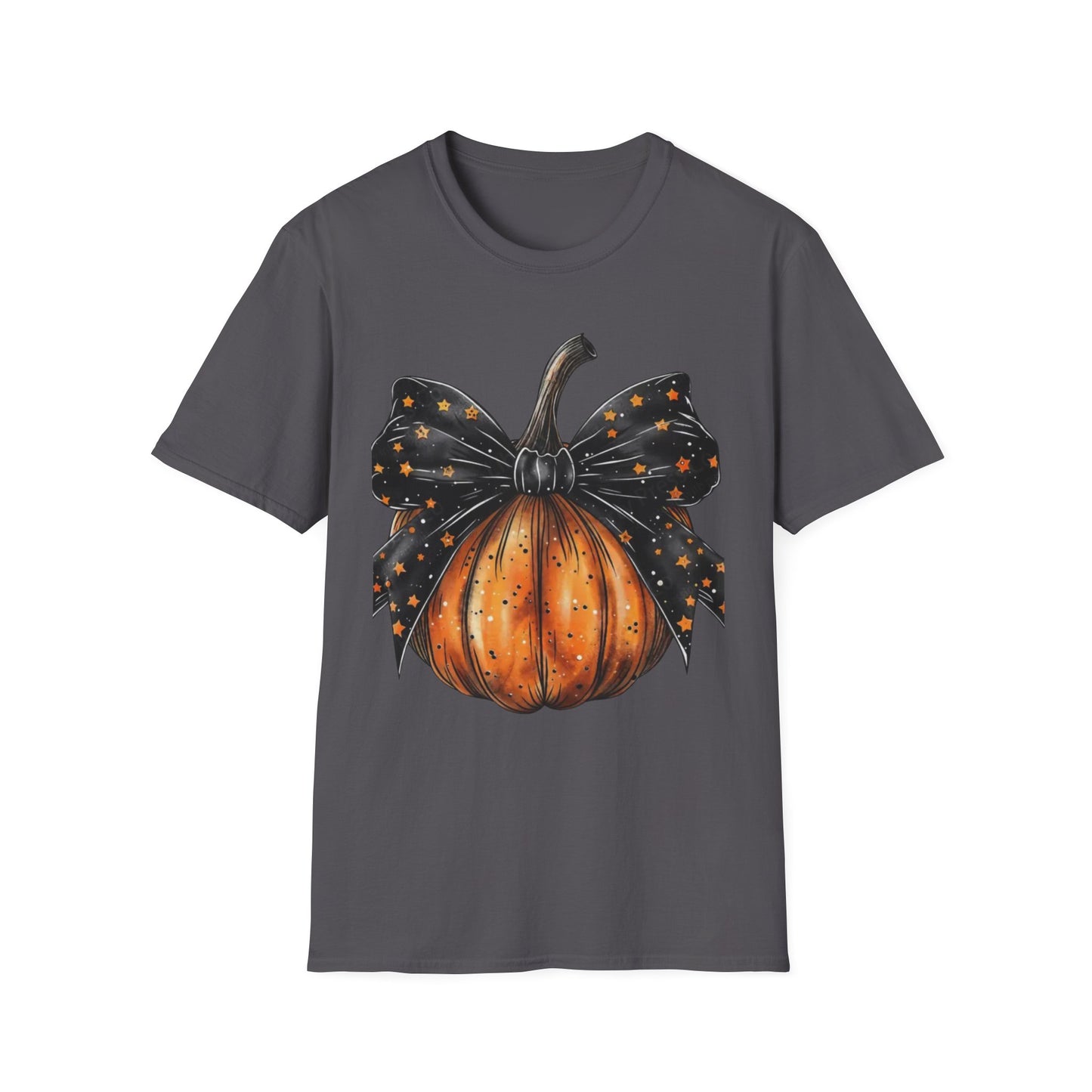 Festive Pumpkin Unisex Softstyle T-Shirt, Fall Fashion Tee, Halloween Shirt, Casual Autumn Wear, Seasonal Gift