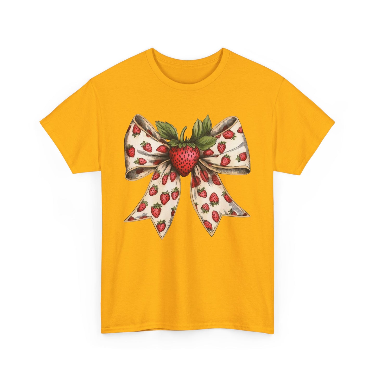 Strawberry Bow Graphic Tee - Cute Summer Shirt, Gift for Her, Berry Lover Apparel, Spring Fashion, Casual Outfit