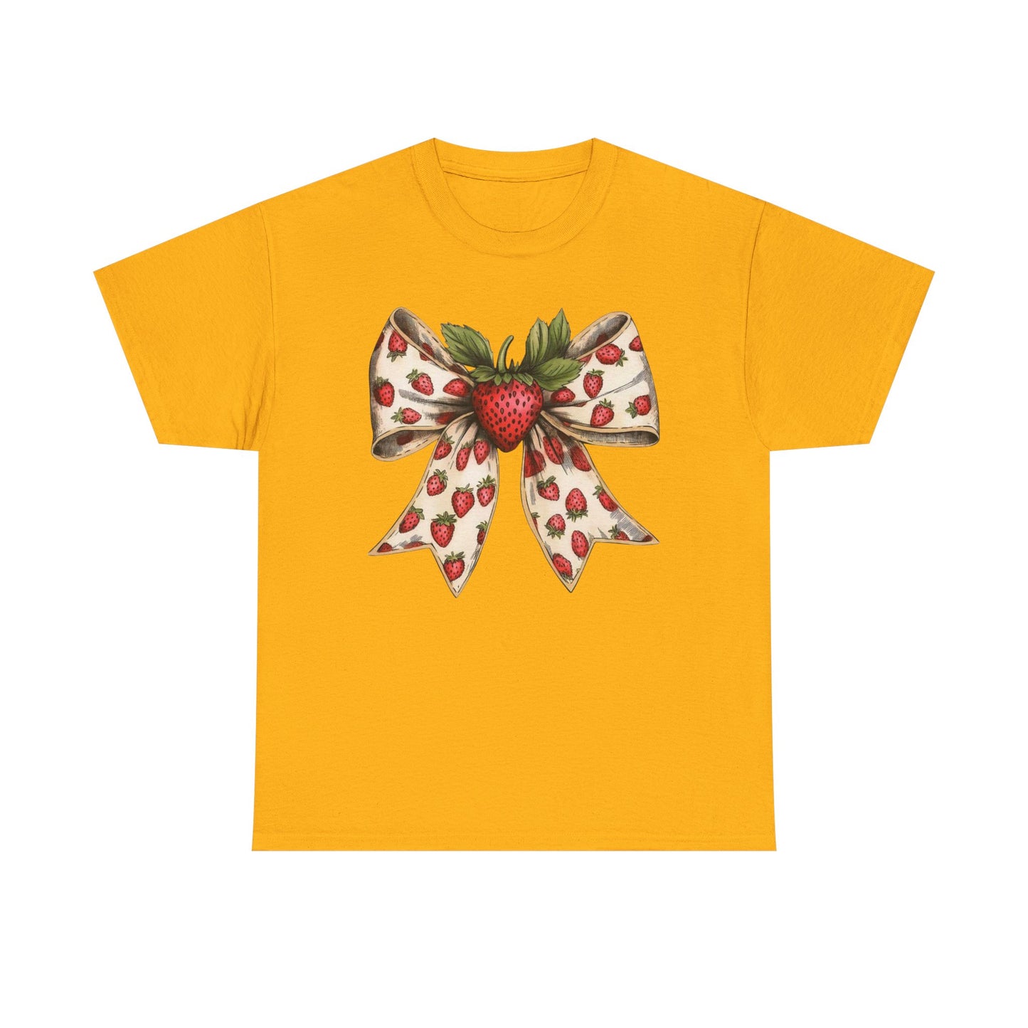 Strawberry Bow Graphic Tee - Cute Summer Shirt, Gift for Her, Berry Lover Apparel, Spring Fashion, Casual Outfit