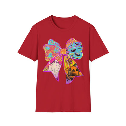 Colorful Bow Graphic Unisex T-Shirt, Fun Graphic Tee, Stylish Casual Wear, Perfect Gift for Birthdays, Festivals, and Celebrations