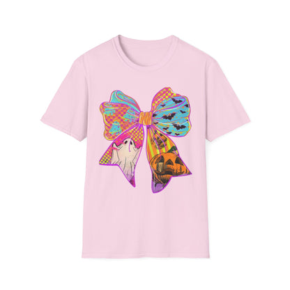 Colorful Bow Graphic Unisex T-Shirt, Fun Graphic Tee, Stylish Casual Wear, Perfect Gift for Birthdays, Festivals, and Celebrations