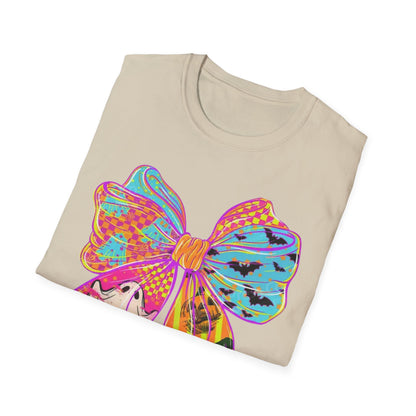 Colorful Bow Graphic Unisex T-Shirt, Fun Graphic Tee, Stylish Casual Wear, Perfect Gift for Birthdays, Festivals, and Celebrations