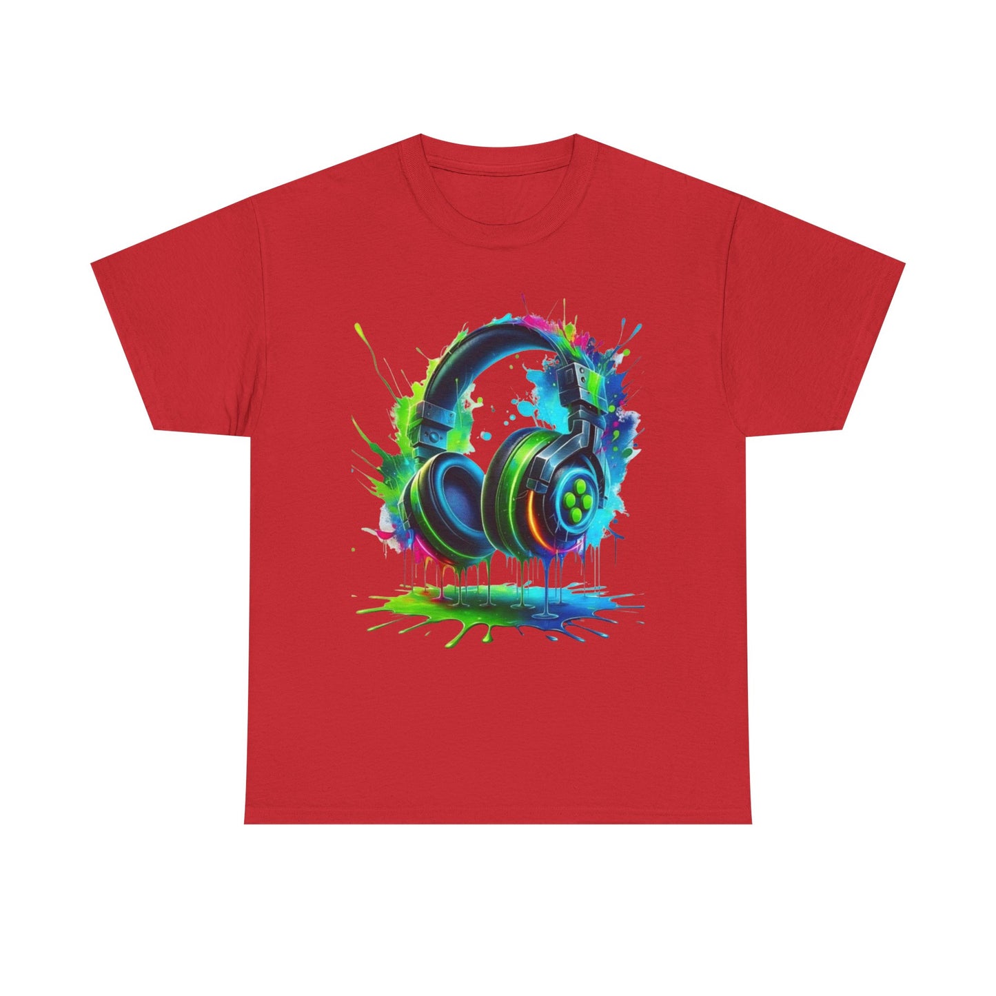 Colorful Headphones Tee, Unisex Music Lover T-Shirt, Perfect Gift for Musicians, Vibrant Graphic Cotton Shirt, Fun Casual Wear