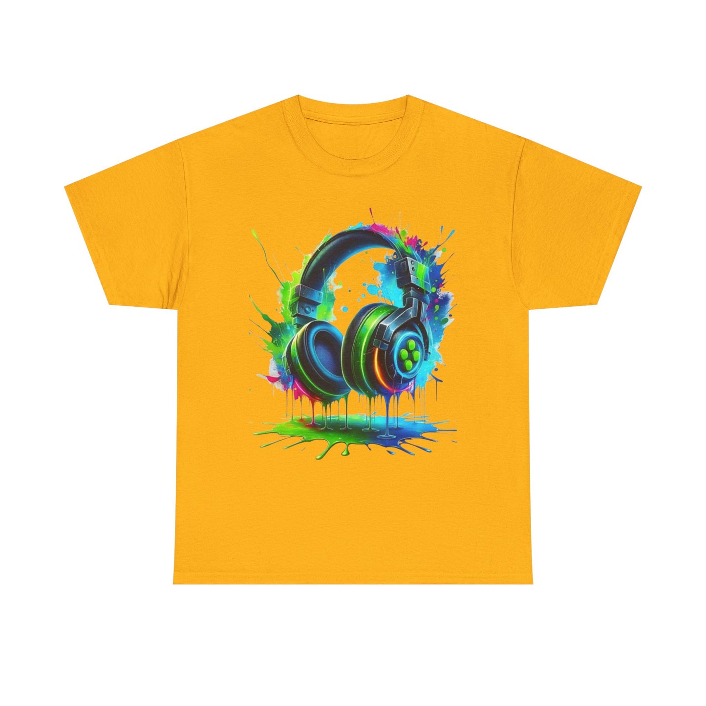 Colorful Headphones Tee, Unisex Music Lover T-Shirt, Perfect Gift for Musicians, Vibrant Graphic Cotton Shirt, Fun Casual Wear