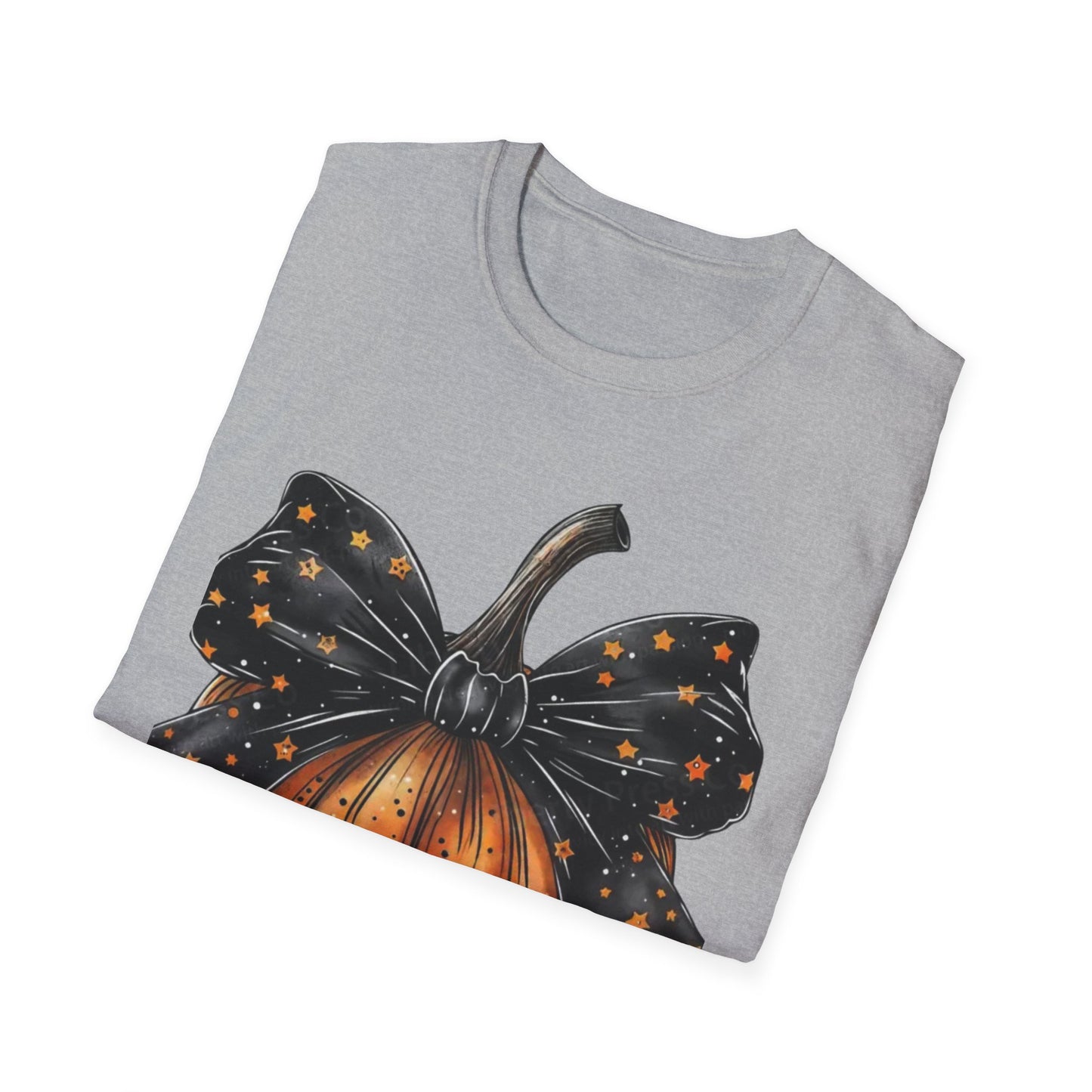 Festive Pumpkin Unisex Softstyle T-Shirt, Fall Fashion Tee, Halloween Shirt, Casual Autumn Wear, Seasonal Gift