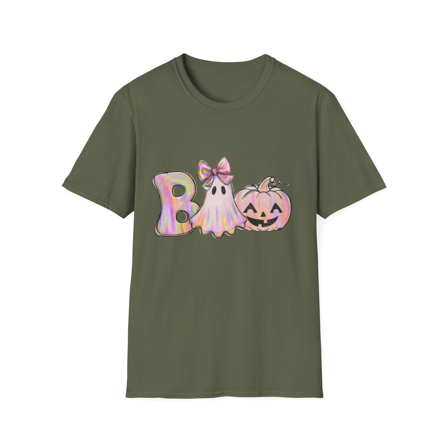Halloween Ghost Unisex Softstyle T-Shirt, Spooky Tee, Fall Apparel, Pumpkin Shirt, Boo T-Shirt,Halloween Costume