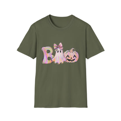 Halloween Ghost Unisex Softstyle T-Shirt, Spooky Tee, Fall Apparel, Pumpkin Shirt, Boo T-Shirt,Halloween Costume