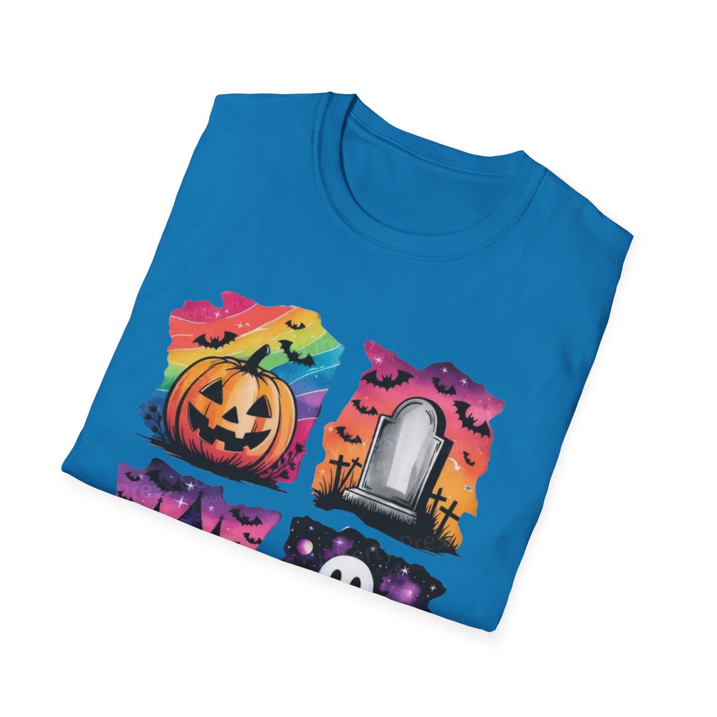 Halloween Graphic Tee, Spooky Season T-Shirt, Unisex Halloween Shirt, Witchy Apparel, October Festive Wear, Ghost and Pumpkin Tee