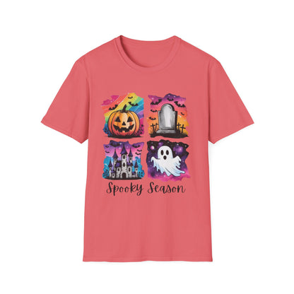 Halloween Graphic Tee, Spooky Season T-Shirt, Unisex Halloween Shirt, Witchy Apparel, October Festive Wear, Ghost and Pumpkin Tee