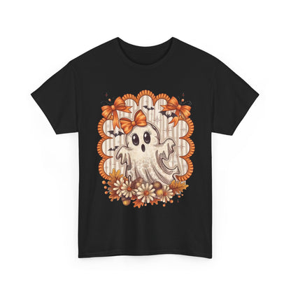 Fall Ghost Unisex Cotton Tee, Halloween Shirt, Autumn Fashion, Cute Ghost Apparel, Gift for Spooky Season
