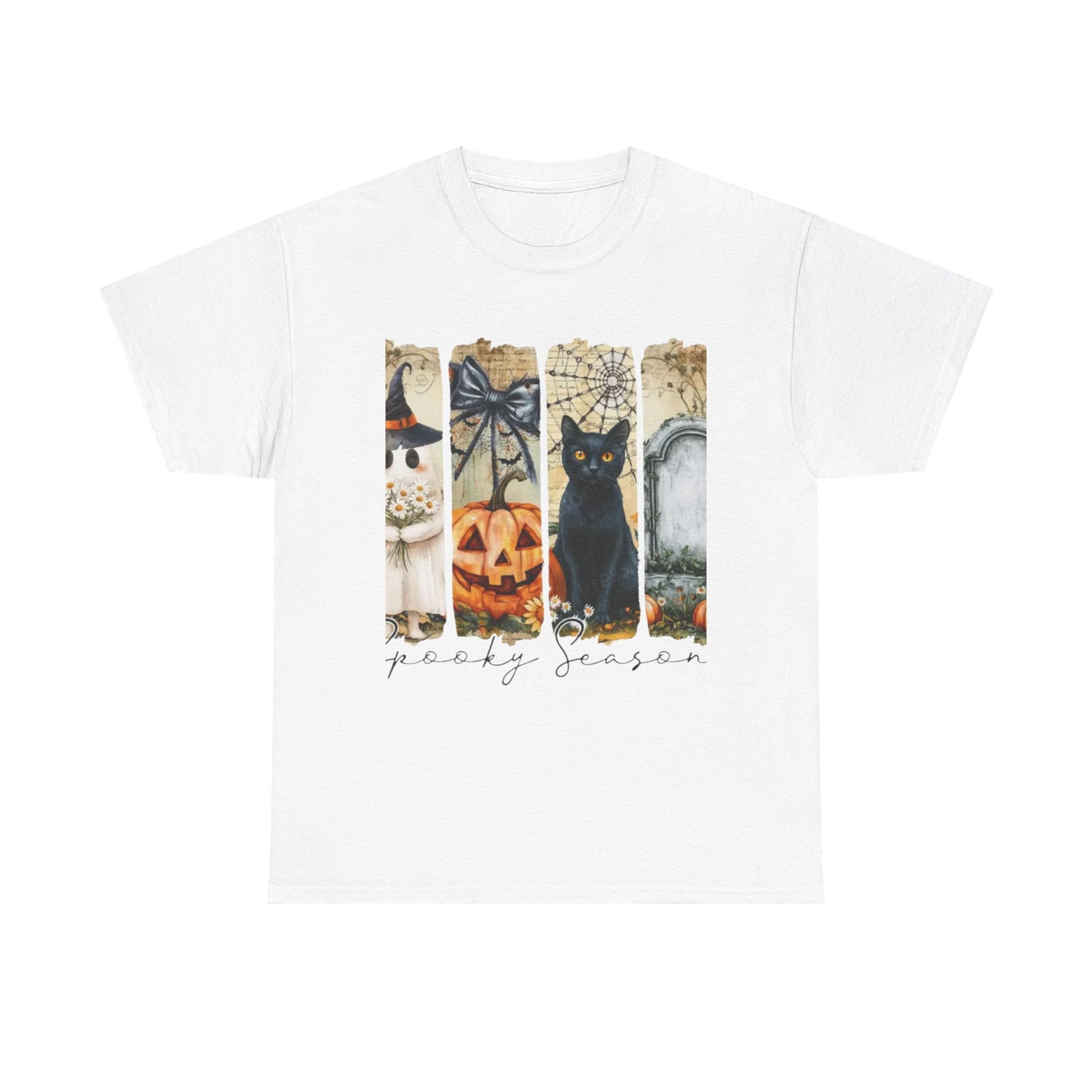 Halloween Cat Tee, Vintage Halloween Shirt, Unisex T-Shirt, Fall Graphic Tee, Spooky Season Apparel, Cat Lover Gift