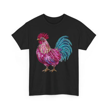 Vibrant Rooster Graphic Tee, Unisex Heavy Cotton Shirt, Farmhouse Clothing, Animal Lover Gift, Casual Tee, Birthday Present