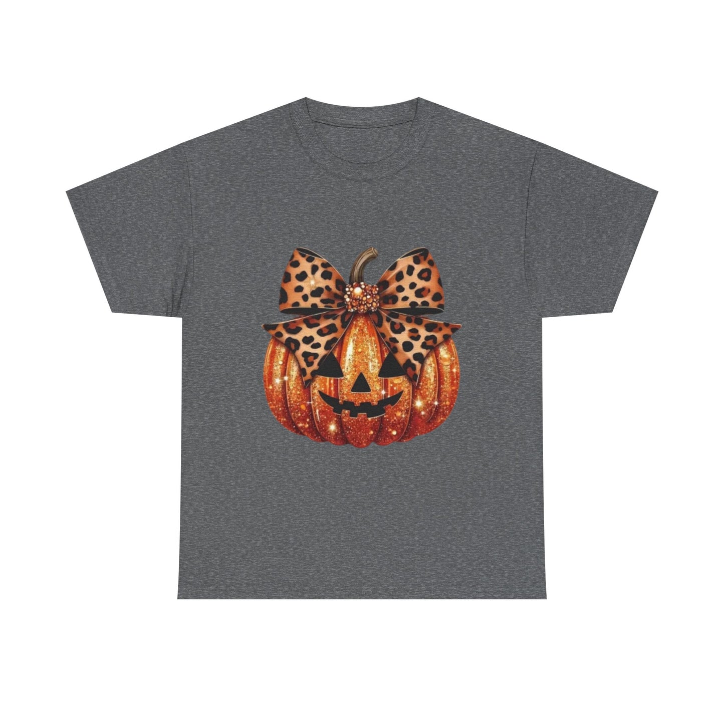 Leopard Bow Pumpkin Tee, Cute Halloween Shirt, Fall Fashion, Unisex Graphic Tee, Autumn Apparel, Pumpkin Lover Gift