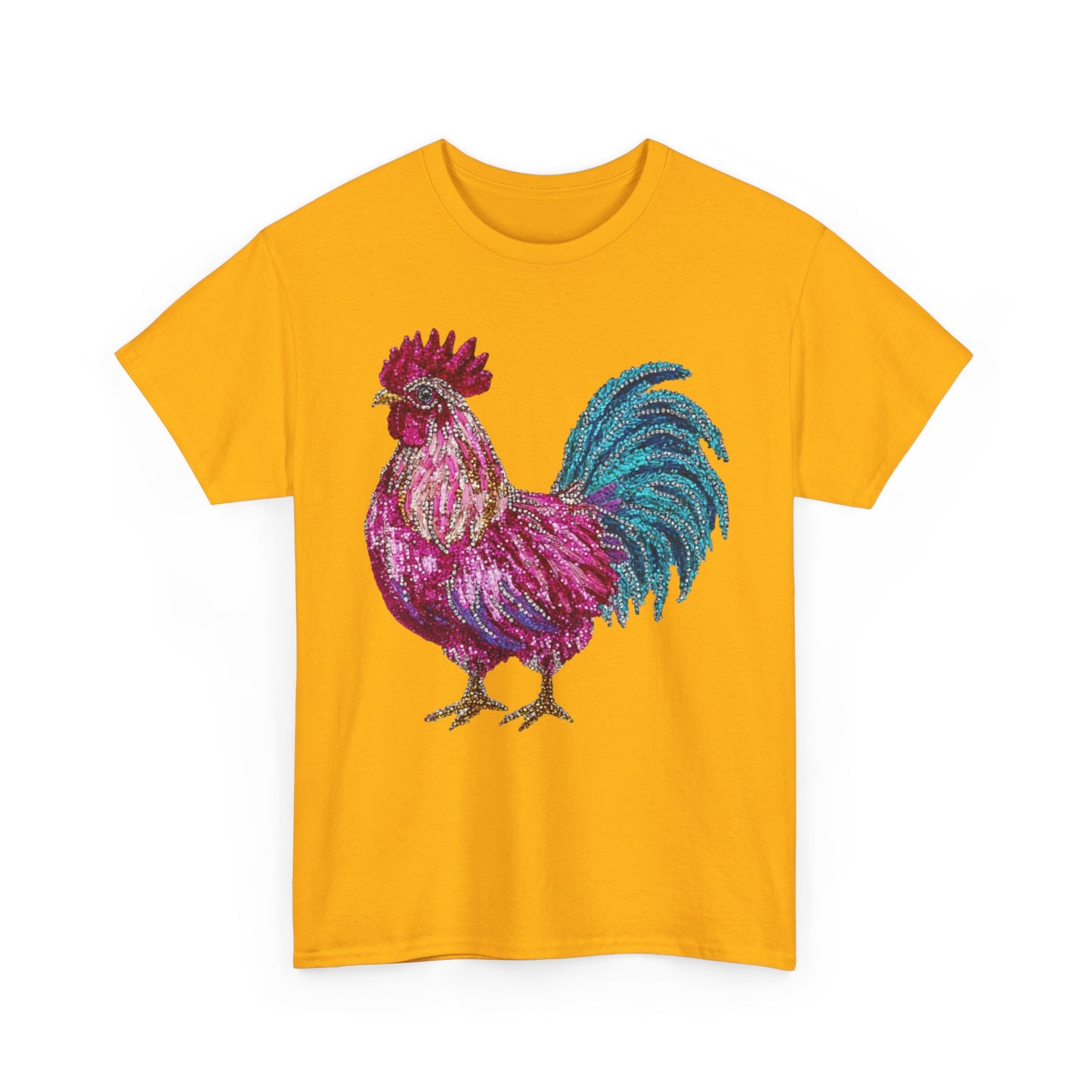 Vibrant Rooster Graphic Tee, Unisex Heavy Cotton Shirt, Farmhouse Clothing, Animal Lover Gift, Casual Tee, Birthday Present