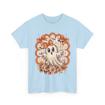 Fall Ghost Unisex Cotton Tee, Halloween Shirt, Autumn Fashion, Cute Ghost Apparel, Gift for Spooky Season