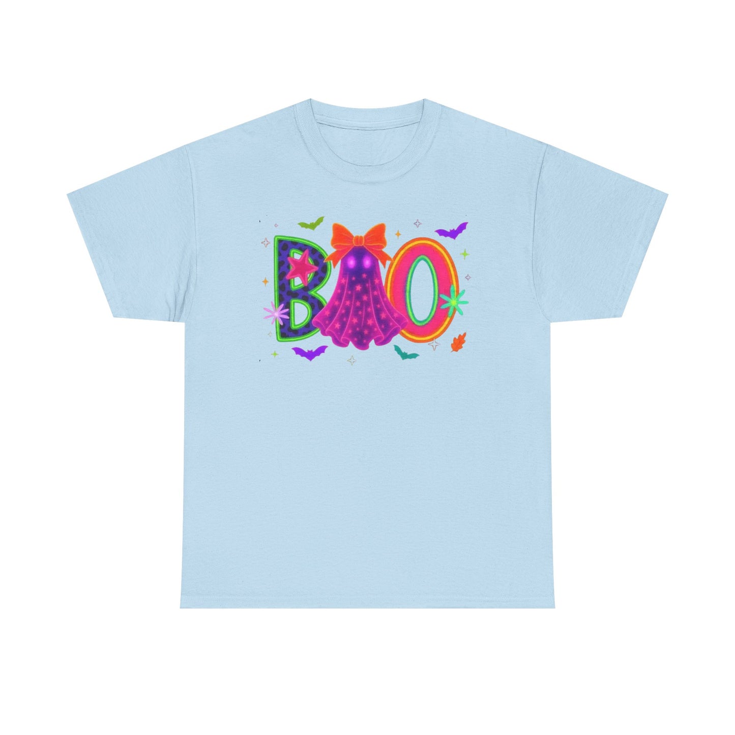 BOO Halloween Unisex Heavy Cotton Tee, Funny Costume Shirt, Ghost Party T-Shirt, Spooky Graphic Tee, Fall Seasonal Apparel