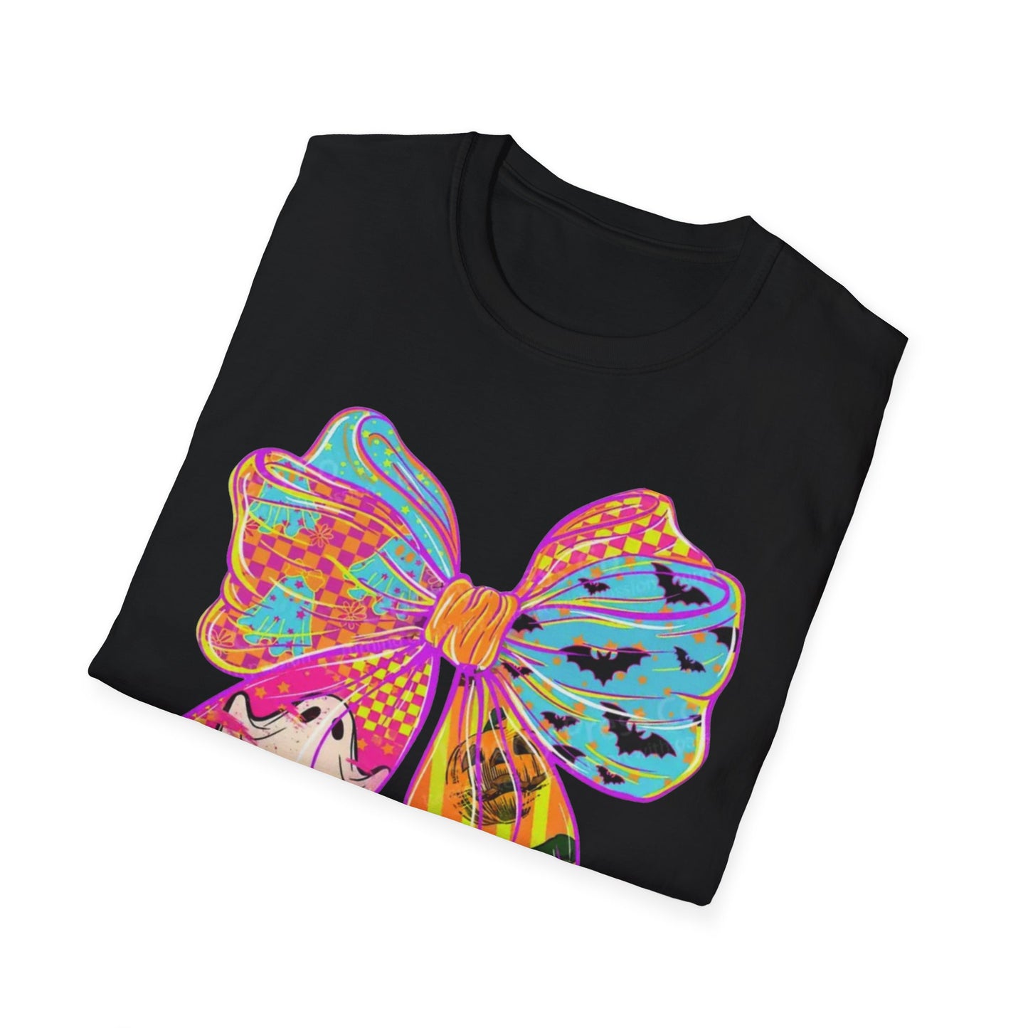 Colorful Bow Graphic Unisex T-Shirt, Fun Graphic Tee, Stylish Casual Wear, Perfect Gift for Birthdays, Festivals, and Celebrations