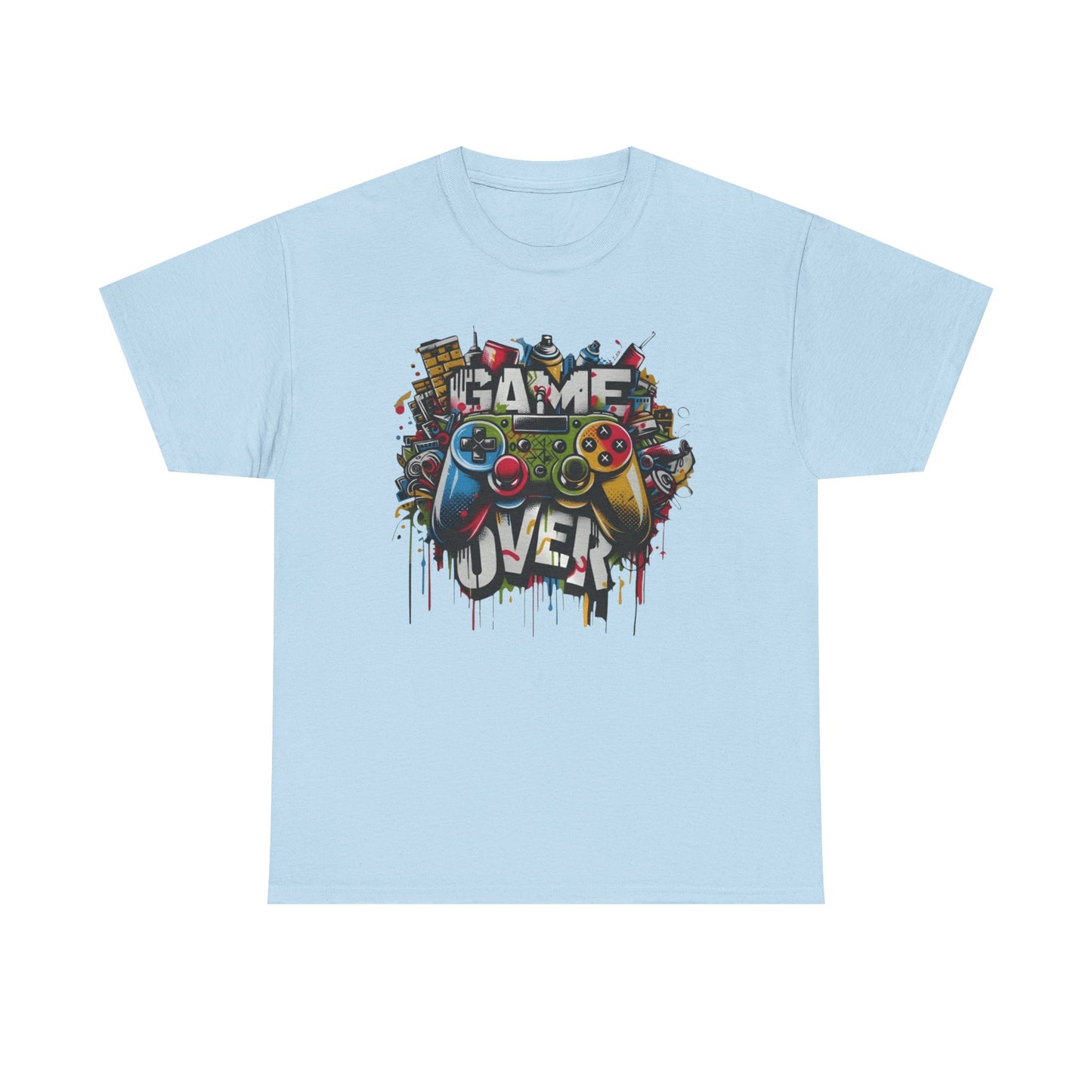 Game Over Unisex Heavy Cotton Tee, Gamer Shirt, Video Game Apparel, Casual Wear, Perfect Gift for Gamers, Birthday Gift, Fun Tee